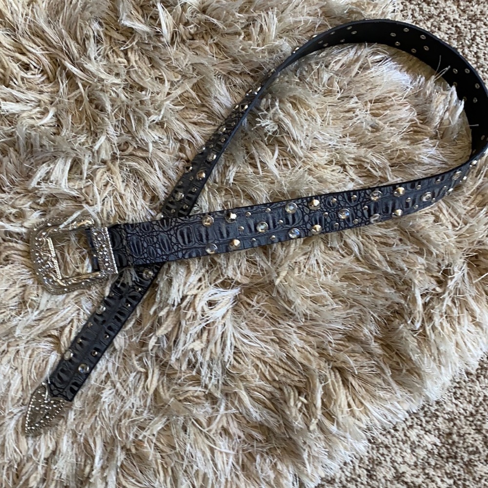 Rhinestone and studded belt